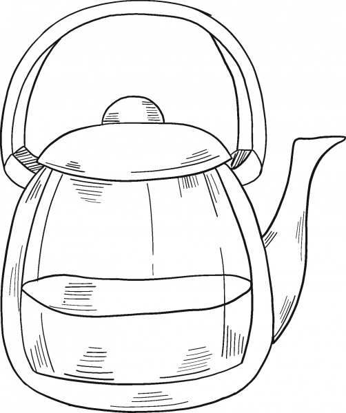 Teapot coloring page image
