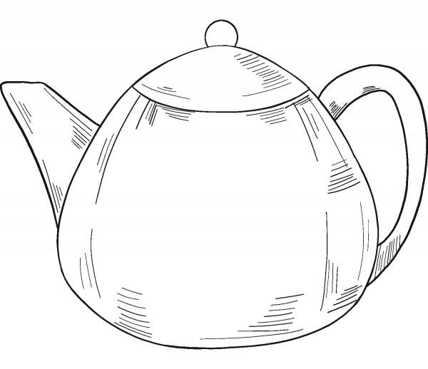 Teapot coloring page image