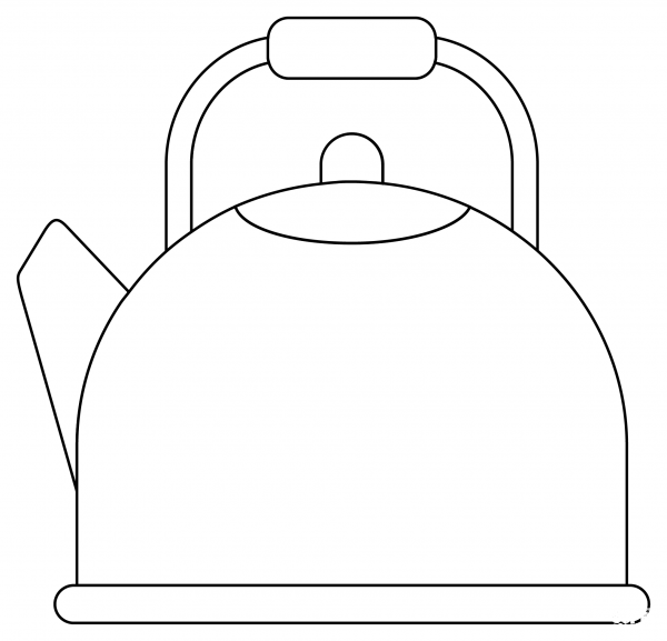 Teapot coloring page image