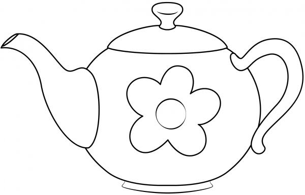Teapot coloring page image