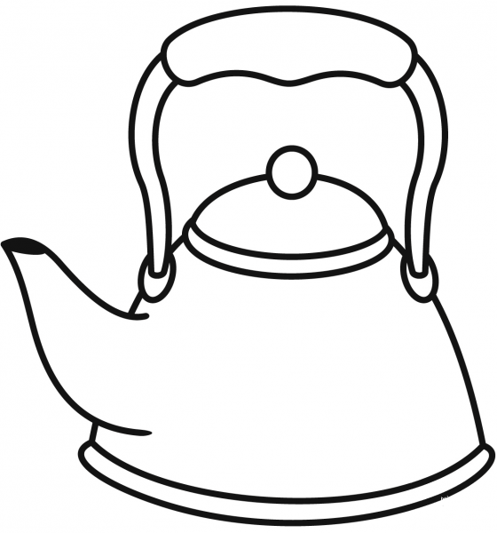 Teapot coloring page image