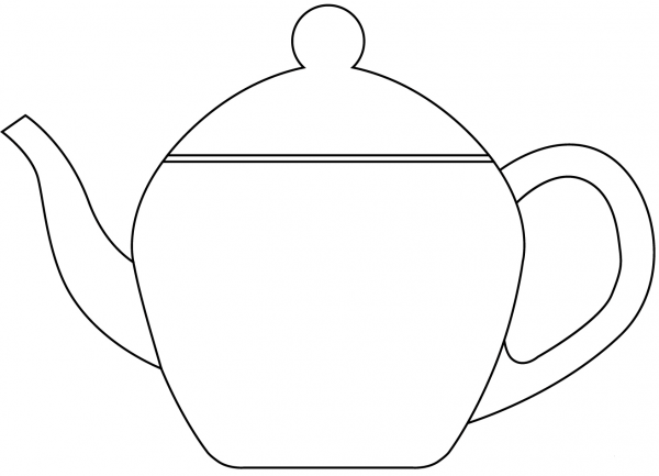 Teapot coloring page image