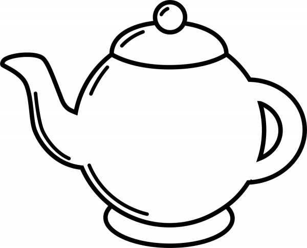 Teapot coloring page image