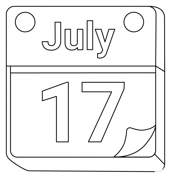 Tear Off Calendar Emoji coloring page image