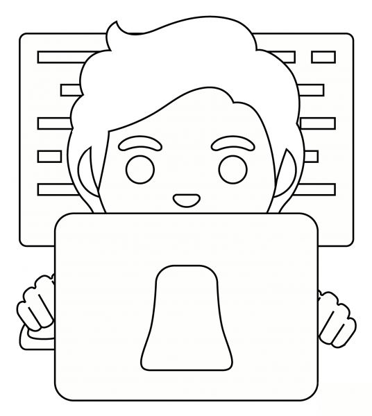 Technologist Emoji coloring page image