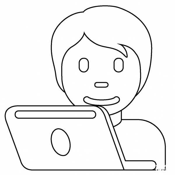Technologist Emoji coloring page image