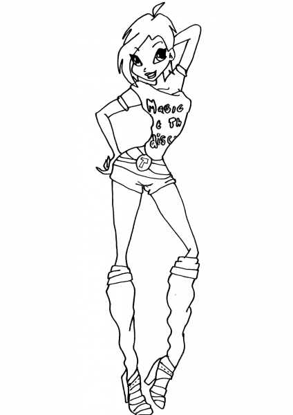 Tecna Disco coloring page image
