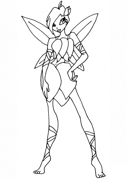 Tecna Flowerix coloring page image
