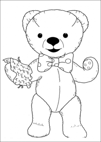 Teddy, a teddy bear coloring page image