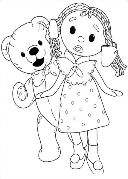 Teddy and Looby Loo coloring page image