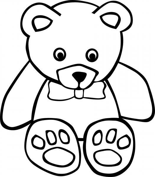 Teddy bear coloring page image