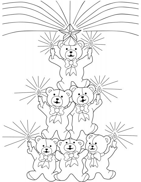 Teddy Bears coloring page image