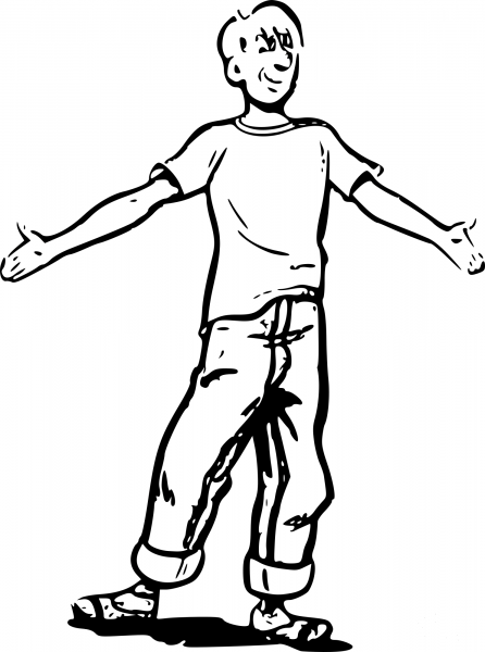 Teen in Baggy Jeans coloring page image