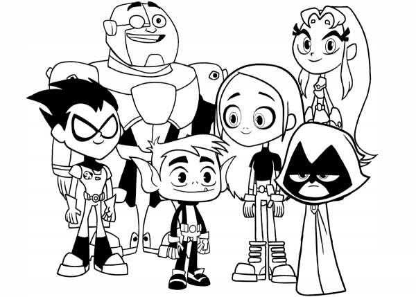 Teen Titans Go! coloring page image