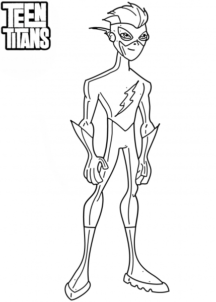 Teen Titans Kid Flash coloring page image