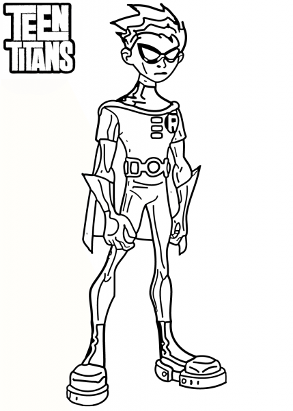 Teen Titans Robin coloring page image