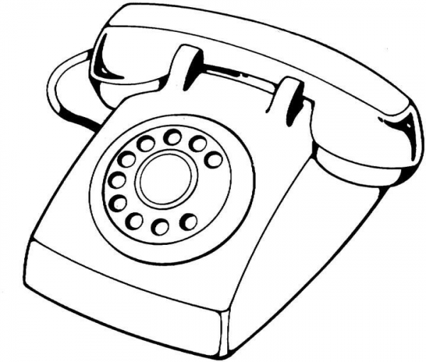 Telephone Device coloring page image