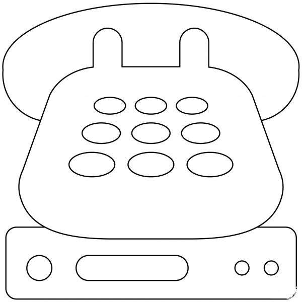 Telephone on Modem Emoji coloring page image