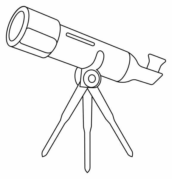Telescope Emoji coloring page image