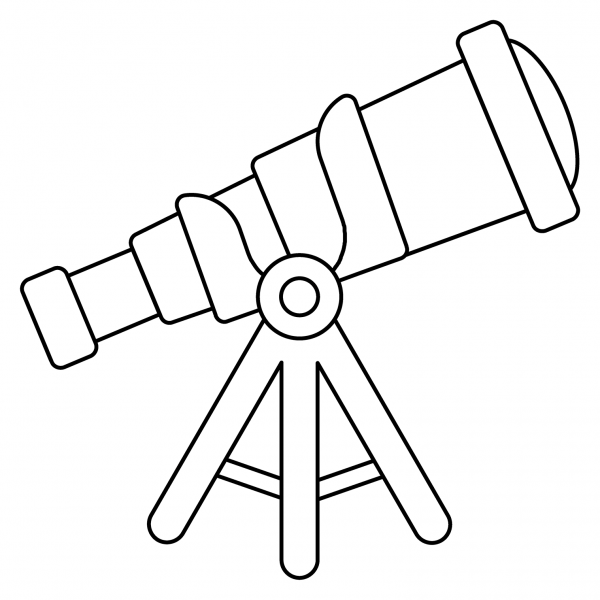Telescope Emoji coloring page image