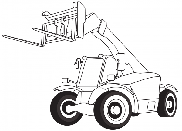 Telescopic Handler coloring page image