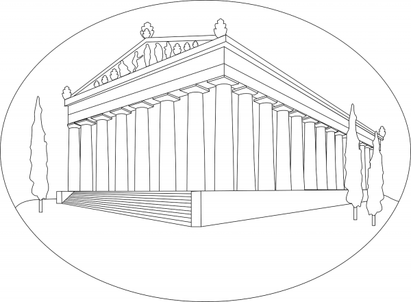 Temple of Artemis coloring page image