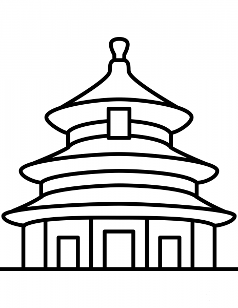 Temple of Heaven in Beijing coloring page image