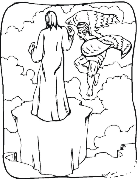 Temptation of Jesus  coloring page image