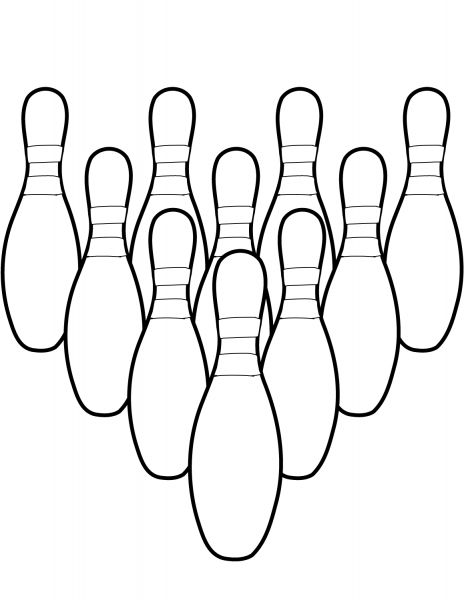 Ten Bowling Pins  coloring page image