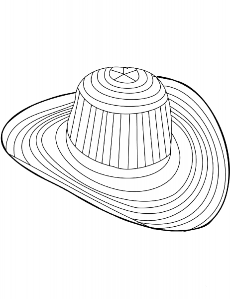 Ten Gallon Hat coloring page image