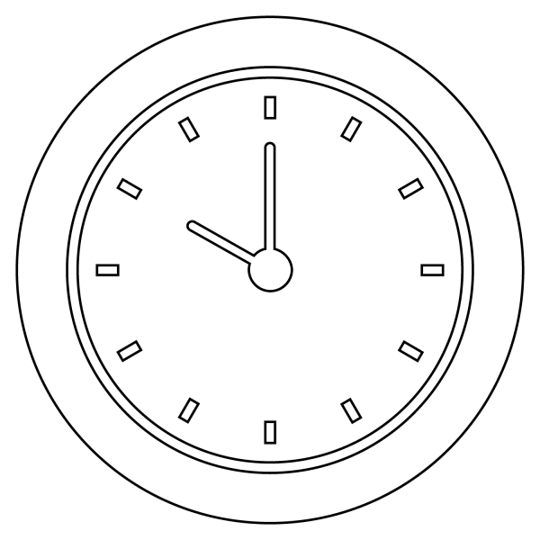 Ten O’clock Emoji coloring page image
