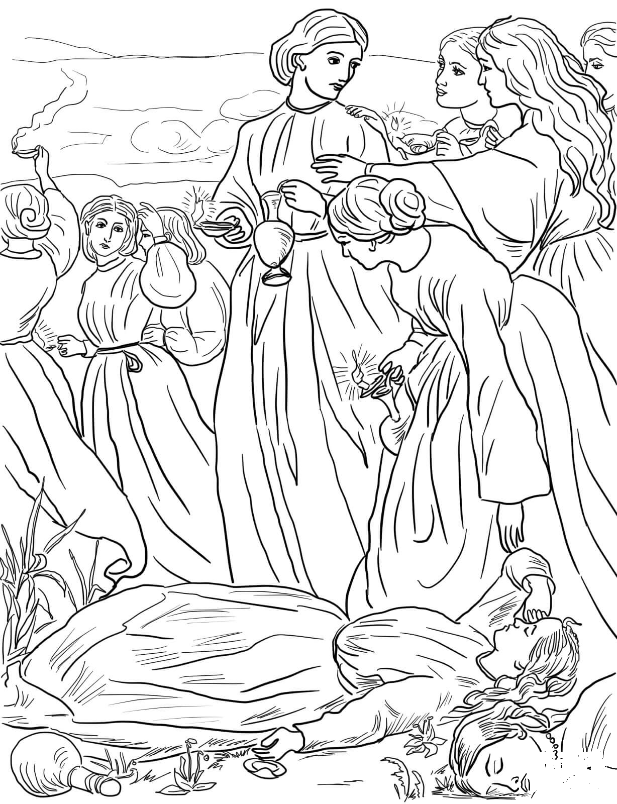Ten Virgins Parable coloring page - ColouringPages