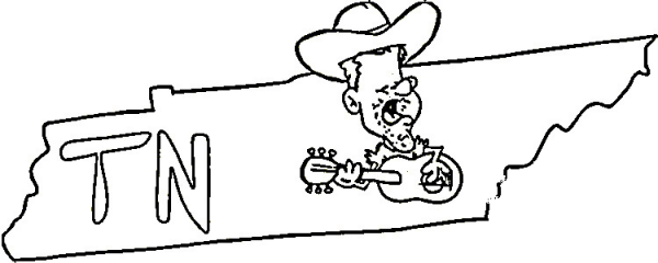 Tennessee Map  coloring page image