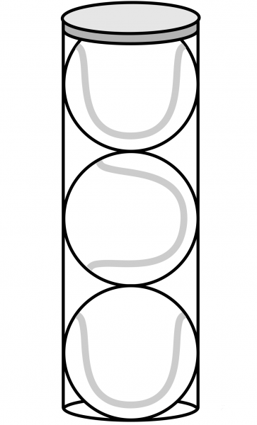 Tennis Balls in a Cylinder Greyscale coloring page image