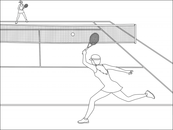 Tennis coloring page image