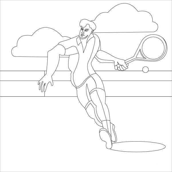 Tennis coloring page image