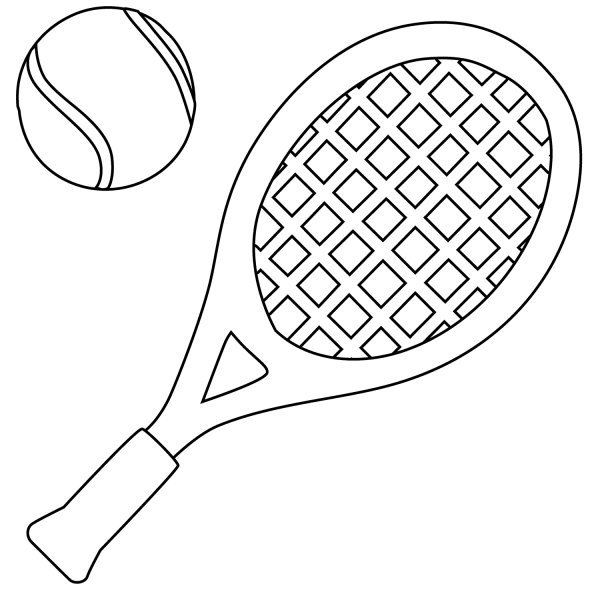 Tennis Emoji coloring page image