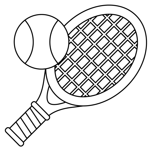 Tennis Emoji coloring page image