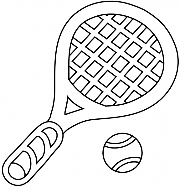 Tennis Emoji coloring page image