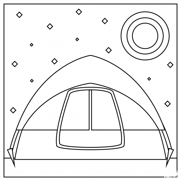 Tent coloring page image