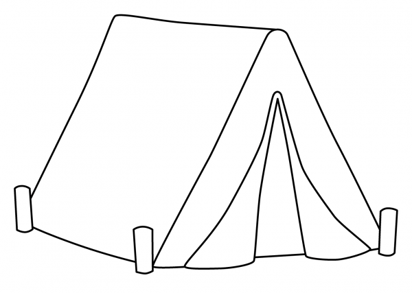 Tent Emoji coloring page image