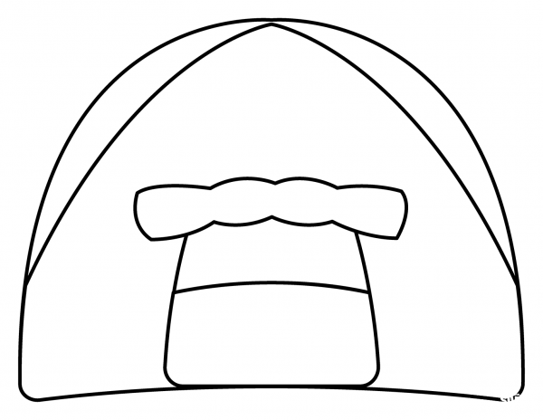 Tent Emoji coloring page image