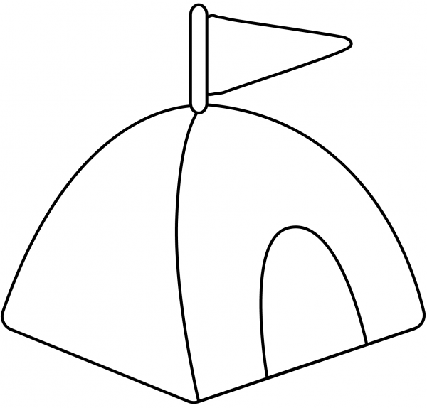 Tent Emoji coloring page image