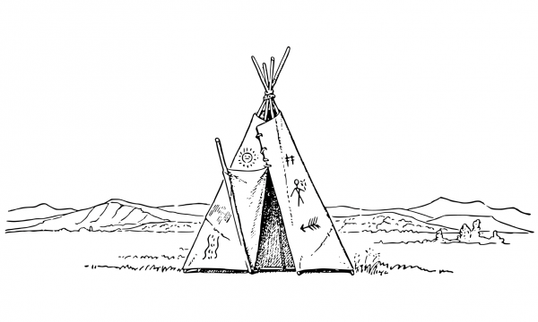 Tepee coloring page image