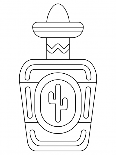 Tequila Bottle coloring page image