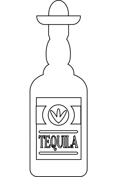 Tequila Bottle coloring page image
