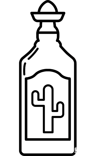 Tequila Bottle coloring page image