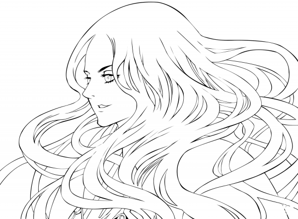 Teresa from Claymore coloring page image