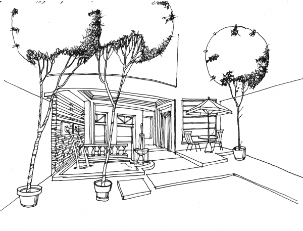 Terrace and Winter Garden coloring page image