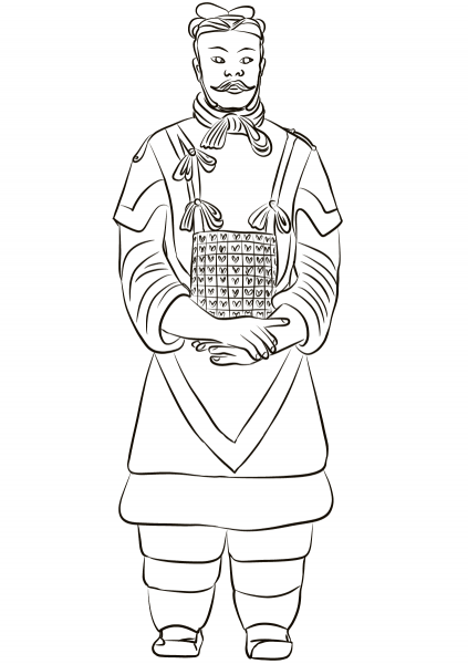 Terracotta Army General coloring page image